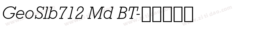 GeoSlb712 Md BT字体转换